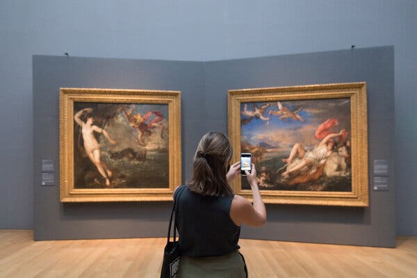 “Titian: Women, Myth & Power,” at the Isabella Stewart Gardner Museum in Boston, reunites six master works. From left, “Perseus and Andromeda” and “The Rape of Europa.” With its themes, it raises troubling questions about how aesthetics and ethics can clash.
